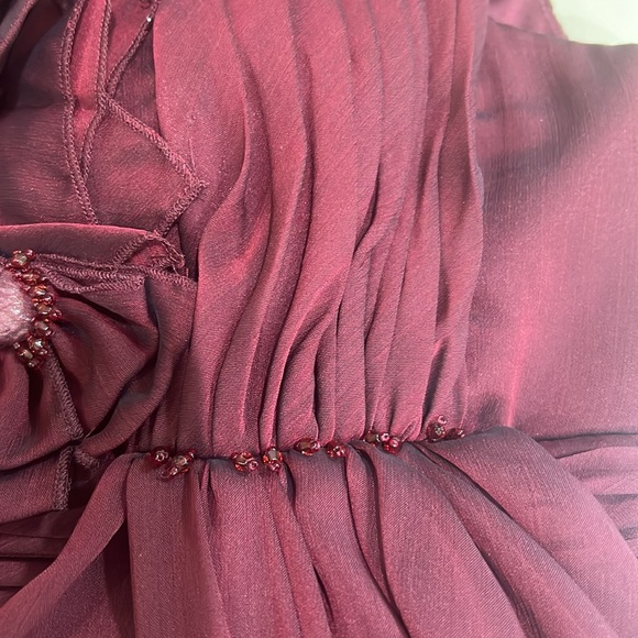 Adrianna Papell one shoulder chiffon long gown - Picture 8 of 9